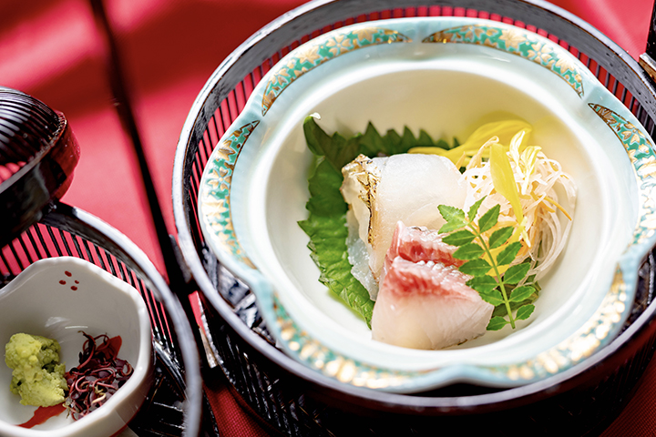 綾部の料亭 ゆう月の秋の会席料理の御造り