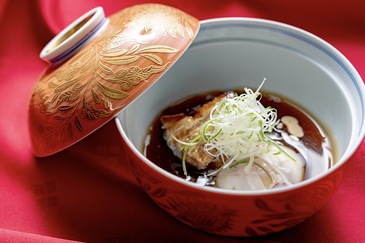 綾部の料亭 ゆう月の秋の会席料理の豚の角煮