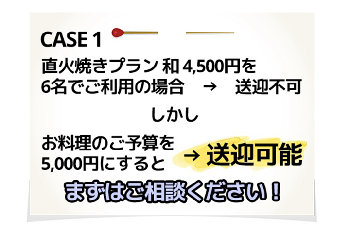 ゆう月の無料送迎サービスの説明