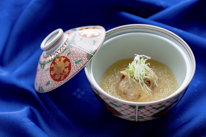 京都の和食レストラン ゆう月 夏の会席料理 懐石料理 蓮根まんじゅう