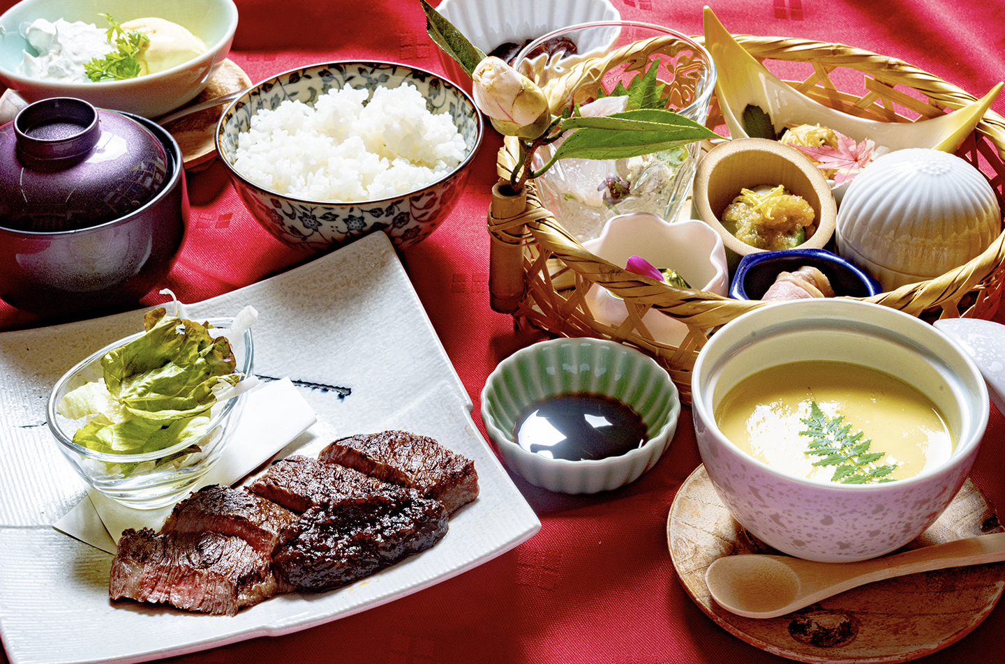 綾部の料亭 ゆう月のお子様料理 丹波牛ステーキ